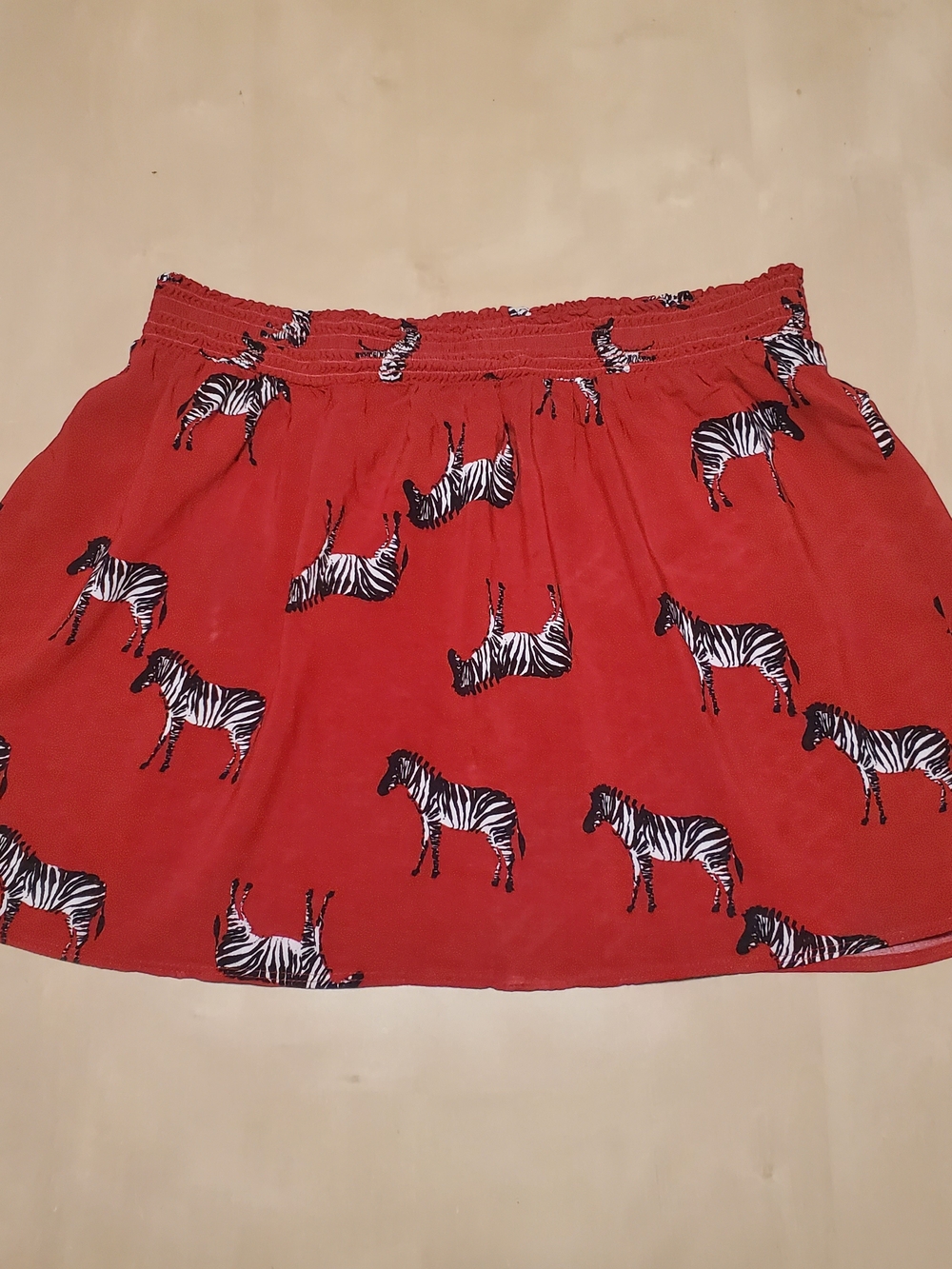 aerie Red Zebra Print Mini Skirt